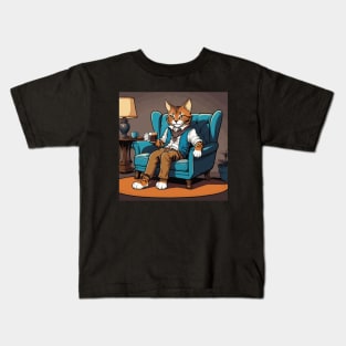 Bengal Cat Savoring Hot Chocolate Kids T-Shirt